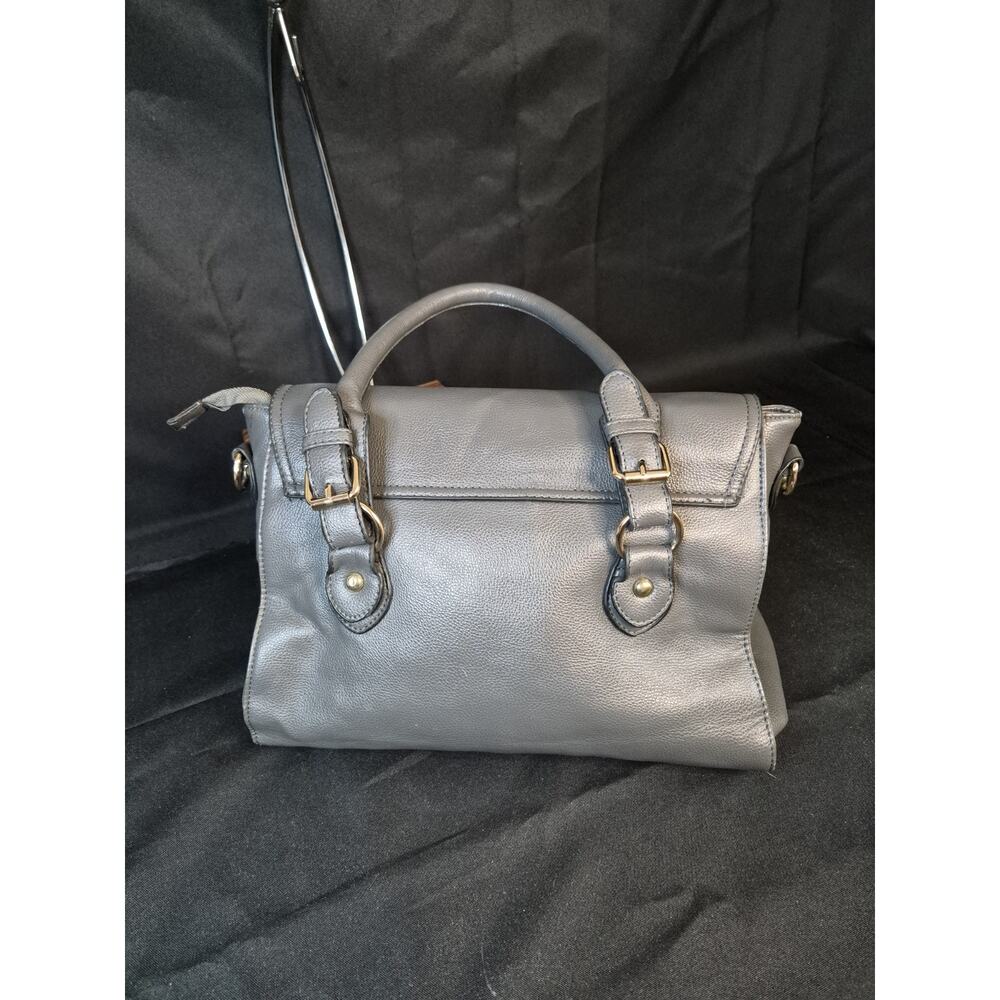 Coach Gray Leather Satchel with Gold Hardware - Picture 11 of 14